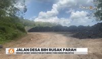 Jalan rusak parah di Desa Biih akibat angkutan batu bara