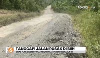 Perbaikan jalan rusak di Desa Biih oleh DPUPRP Banjar