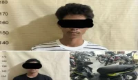 Kanit Reskrim Polsek Banjarmasin Timur Ipda Sukma Yudhistira Nugraha menunjukkan barang bukti Honda Beat hasil curanmor yang dijual lewat Facebook di Banjarmasin