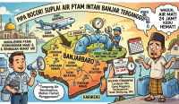 Pelayanan distribusi air bersih PT Air Minum (PTAM) Intan Banjar kembali mengalami kendala teknis. Kali ini, ditemukan kebocoran pipa pada jaringan pipa di Zona Bandara, tepatnya di kawasan Jalan Pondok 4, sekitar Masjid Jami Miftahul Fallah.