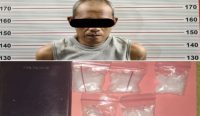 Barang bukti lima paket sabu 20 gram yang disita dari pengedar AR alias Aman di Kelayan Banjarmasin Selatan