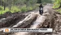 Jalan hasil program TMMD di Desa Biih, Kecamatan Karang Intan, Kabupaten Banjar, kini rusak parah. Kondisi ini dikeluhkan warga karena mengganggu aktivitas sehari-hari.