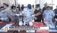 Kejaksaan Negeri (Kejari) Tanah Laut memusnahkan barang bukti dari 104 perkara pidana, Rabu (29/4/2026).