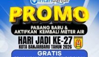 Memperingati HUT ke-27 Banjarbaru, PT Air Minum (AM) Intan Banjar meluncurkan program spesial bagi masyarakat. Perusahaan daerah ini menawarkan potongan harga (diskon) untuk pemasangan sambungan baru serta aktivasi kembali meter air yang sudah nonaktif.