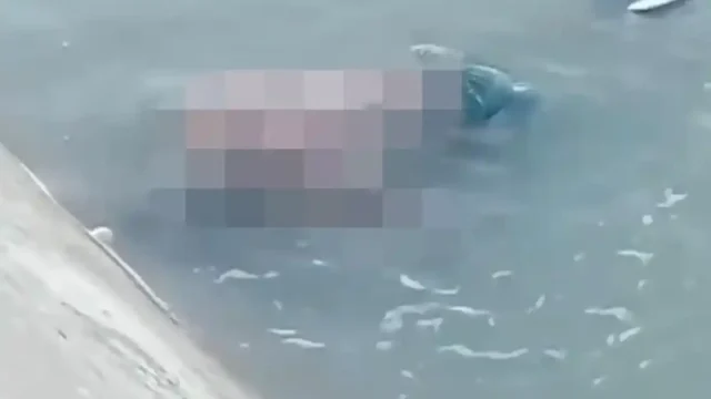 Petugas gabungan Polres HST BPBD Damkar dan relawan mengevakuasi jasad lansia Baderun yang ditemukan mengapung di kolam regulasi Barabai Desa Aluan Besar Kecamatan Batu Benawa HST