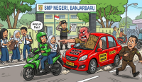Ilustrasi Di Balik Riuh Saling Lapor Banjarbaru: Ketika "Saling Ejek" Diklaim Perundungan. Sumber: AI