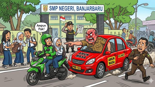 Ilustrasi Di Balik Riuh Saling Lapor Banjarbaru: Ketika "Saling Ejek" Diklaim Perundungan. Sumber: AI