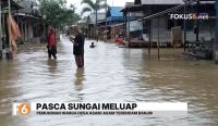 Luapan sungai di Desa Asam-Asam, Kecamatan Jorong, Kabupaten Tanah Laut, merendam ratusan rumah warga
