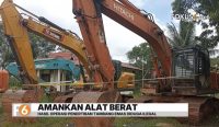 Polda Kalsel menyita tiga excavator dari lokasi tambang emas diduga ilegal di Desa Bingkulu, Kabupaten Tanah Laut.