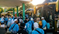 Sebanyak 358 jemaah haji Kloter 2 Debarkasi Banjarmasin asal Kabupaten Banjar tiba di Kalimantan Selatan.