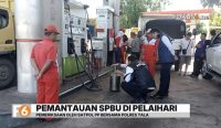 Tim gabungan Satpol PP, Damkar, dan Polres Tanah Laut melakukan pemantauan di sejumlah SPBU di Pelaihari