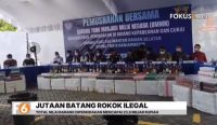 Bea Cukai Kalimantan Bagian Selatan memusnahkan 15,68 juta batang rokok ilegal hasil penindakan Januari-Juni 2026.