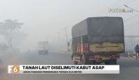 Kabut asap karhutla menyelimuti Tanah Laut pada Sabtu(29/8/2026) pagi. Jarak pandang di Tambang Ulang sempat turun hingga sekitar dua meter.