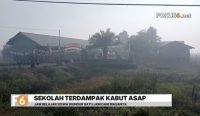 Kabut asap karhutla mengganggu kegiatan belajar siswa di Tanah Laut. SDN 2 Pandahan bahkan mengundur jam masuk