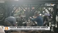 Pemkot Banjarmasin bersama TNI AD memasang Jembatan Bailey di lokasi Jembatan Saka Harang yang ambruk.
