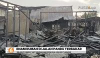Kebakaran melanda permukiman di Jalan Pandu, Banjarmasin, Kamis (3/9/2026) dini hari. Enam rumah dan empat motor ludes.