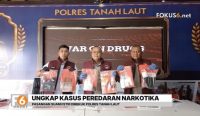 Polres Tanah Laut mengungkap 19 kasus narkoba dengan 21 tersangka. Barang bukti 359 gram sabu dan 20 pil ekstasi turut disita.