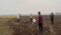 petani di Desa Tambak Baru, Kabupaten Banjar, diamankan polisi karena diduga membakar lahan milik sendiri untuk memperluas area persawahan.