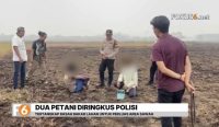 Dua petani di Desa Tambak Baru, Kabupaten Banjar, diamankan polisi karena diduga membakar lahan untuk memperluas sawah. Polisi menyita korek api.
